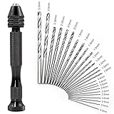 Schraubstock Handbohrer, 25 Stück, Handbohrer für Holz (0,5 - 3,0 mm), Präzisions-Handbohrer, Drehwerkzeuge für Metall, Holz, manuelle Arbeit, Heimwerken, Schmuck, Montage, Modellb