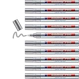 edding 750 Lackmarker - silber - 10 Stifte - Rundspitze 2-4 mm - Lackstift zur Markierung und Beschriftung von Metall, Glas, Stein oder Kunststoff - hitzebeständig, permanent, wisch- und w