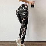 ArcherWlh Leggings Damen Push Up,Jogginghose Printed Bowknot Rope Schnelltrocknende Hose Leggings Hohe Taille Schlanke Yogahose Damen-Schwarzer Marmor_L