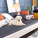 Hmpet Sofa Überzug,Mode Hundedecke Sofaschutz,Anti-Katzenkratzer Sofaschoner,wasserdichte Sofaüberwurf,Stretch Wasserdicht Sofabezug,Grau,90 * 240