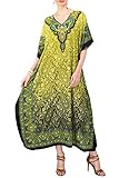 Miss Lavish London Frauen Damen Kaftan Tunika Kimono freie Größe Lange Maxi Party Kleid für Loungewear Urlaub Nachtwäsche Strand jeden Tag Kleider #103 [Grün]