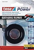 tesa extra Power Extreme Repair Reparaturband - Selbstverschweißendes Reparaturband aus Silikon zum Isolieren und Abdichten - 2,5 m - Schw
