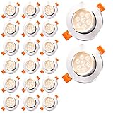 EINFEBEN LED Einbaustrahler Flach 230V LED Einbauleuchten 20er Set 7W LED Spots Schwenkbar Deckenspot Warmweiß 3000K Einbaulampen für Büro Wohnzimmer S