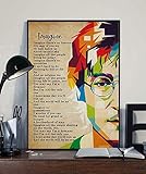 Imagine John Lennon Songtext Poster Glänzend Kunstdruck Dekor Garage Wanddekoration Heimdekor Geburtstagsgeschenk Metallschilder Poster 30,5 x 40,6