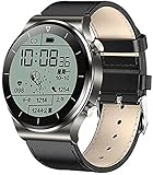 TM01 Smartwatch Herren Bluetooth Anruf Fitness Tracker mit Blutsauerstoff und Pulsmesser IP68 Wasserdicht Sportuhr für IOS Android Smart Watch(I)