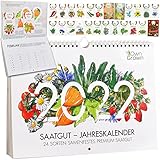 Saatgut Kalender 2022: Premium Garten Kalender 2022, 24 Sorten Gemüse Samen, Kräuter, Obst, Blumen - Garten Wandkalender, OwnGrown Jahreskalender 2022