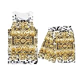 2-teiliges Sommer-Set mit 3D-Farb-Blumendruck, ärmelloses Tank-Top, Shorts, Herren-Sets Gr. XXL, TTSH13412