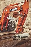Notizbuch Baufahrzeuge: Tagebuch, Notizbuch zum selbst eintragen für Schule und F