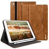 HOLIMET Hülle für iPad Mini 5 2019 7,9 Zoll/ Mini 4 Hülle PU Leder Smart Folio Ständer Schutzhülle mit Stifthalter Fronttasche Automatisches Aufwachen/Schlafen (Brown)