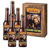 Personalisiertes Bier mit Wunschtext und Foto | 5 x 0,33 l Dinkelbier als Geschenkset | Persönliche Geschenkbox zum Geburtstag (Geschenkbox mit 5 Fl, Männersache)