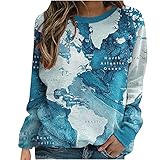 Wave166 Damen Karte Drucken Sweatshirt Tops Mode Streetwear Freizeit Langarm Sportbekleidung Lose Pullover Für Mädchen Und Jug