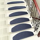 uyoyous 15 Stück Stufenmatten Selbstklebend Treppenmatten Halbrund Nadelvlies Treppenteppich 65x24cm rutschfest Treppenfußmatte Treppenkissen Treppenschutz Matte (Grau)