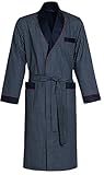 Revise Herren Morgenmantel Guido RE-504 - Elegant - 100% Baumwolle - Blau C5 - Gr. XL