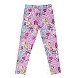 Xmiral Mädchen Druck Leggings Herbst/Winter Outdoor Leggings Thin Bottom Stretch Yogahosen Tight Hosen (Bogenknoten-Rosa, 8-10 Years)