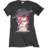 David Bowie Damen Aladdin Sane T-Shirt, Schwarz, M