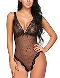 ADOME Body Dessous V-Ausschnitt Reizwäsche Erotic Damen Lingerie Spitzen Body