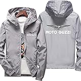 wasserdichte Regenjacke für Herren - Moto-Guzzi 3D-Druck Kapuzen-Sweatshirt Leichter atmungsaktiver Regenmantel Pullover zum Wandern Reisegeschenk