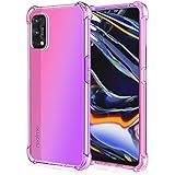 ALAMO Bunt Farbverlauf Hülle für Oppo Realme GT, Durchscheinend TPU Silikon Handyhülle mit StoßFest Bumper - Pink L