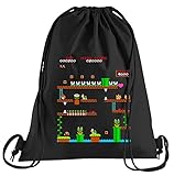 T-Shirt People Retro Mario 1UP Sportbeutel – bedruckter Beutel – eine schöne Sport-Tasche B