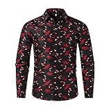 Freizeithemden Herren Herbst Winter Trend Mode Sandstrand Stil Druck Herren Langarm Modern Slim Fit Strickjacke Herren Shirt Urban Casual Urlaub Herren H