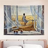 YYRAIN Nordic Polyester Nette Katze Tapisserie Mode Einfache Atmosphäre Wandbehang Zimmer Wandkunst Dekoration Tuch Geschenk Wandteppich 28x39 Inch[W70xH100cm]