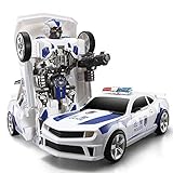 YYQIANG RC Transformer Roboter Auto Modell Junge Spielzeug Auto 360° Rotation Drift Deformation Autobots für Kinder Jungen Mädchen Geburtstag 2 in 1 Kinderspielzeug Kinder Hobbys (Farbe: gelb)