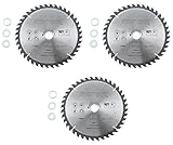 3x Kreissägeblatt 250 x 30mm Holz HM Sägeblatt 40Z Reduzierringe 16-20-25,4