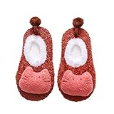 Kpasati Krabbelschuhe, Pelzball-Babyschuhe, süße warme Plüschschuhe, Kinderbaby-Kleinkind-Schuhe, rutschfeste Schuhe mit weichem Sohlen-Karikaturdruck