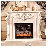 XIANGJBYC Elektrische Kamine Elektrischer Kamineinsatz Heizung Kamin Dekoration Schrank Flamme Holz Mantel Frame mit LED Optische künstliche Flamme Elektrokamin (Color : White Without Heater)