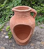 rustikale Amphore / Kanne / Windlicht ca 25 cm hoch oder liegende bepflanzbare Amphore aus Terracotta Terrakotta Krug Vase Liegeamphore Blumentopf Pflanzgefäß Pflanzamp