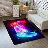 Teppich Schlafzimmer Modern Gamer 3D Controller Teenager Kind Junge Wohnzimmer Teppich rutschfeste Graffiti Spielkonsole Dekoration Carpets Schwarz Lila Rosa Flanell Teppiche (Farbe 1,120x160 cm)