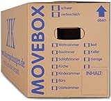 10 x Umzugskartons Movebox 2-wellig doppelter Boden in Profi Qualität 634 x 290 x 326