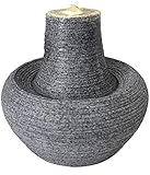 Dehner Zimmerbrunnen Lawan mit LED Beleuchtung, Ø 22 cm, Höhe 24 cm, Kunststein, g