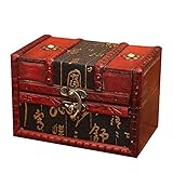 Dekorative Boxen Retro Aufbewahrungsbox ，Metall Eckenschutz mit Schnalle Design Schmuck Kosmetikladen Fotografie Requisiten Holz ，8 Stile 2 Größen (Farbe: Braun-b ，Größe: 14x9x9cm) urig