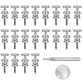 kajkey 62 Sätze Druckknöpfe Set, Canvas Snaps Fastener, Metallknöpfe, Planenschrauben, Leinwand Druckknopf Schraube Edelstahl mit 2 Fixierwerkzeug für Planen, Schiffe, Möbel, Segeltuch,