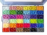 La Manuli Sortiert Fuse Beads Kit - 11000 Stück 5 mm 36 Farben Bügelperlen Set Mit jeder Marke Beads kompatibel im Dunkeln leuchten Perlen Iron B