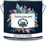 Sycolina Farbenwerke Metallicfarbe Latexfarbe Bunt abwaschbar diffusionsfähig Innenwandfarbe in vielen exklusiven hochwertigen Farbe (2 l, Anthrazit)