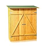 Melko Gerätehaus XXL Geräteschrank Geräteschuppen Gartenschrank, aus Holz, braun, 162 x 140 x 75