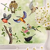 Wandtattoo Loft Fensterbild Frühling Ostern selbstklebend Vogel Wiederverwendbar Vögel / 1. DIN A4