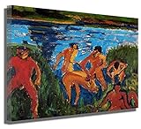 Leinwand Bilder von Erich Heckel Drucke auf Leinwand Wandkunst, Malerei Kunst ，Wohnzimmer Bilder，Schlafzimmer Bilder，Leinwandbild xxl(35x38cm-14x15inch,Rahmen)