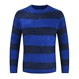 Qienjn Pullover Herren Bequem Lässig Warm Winter Rundhalsausschnitt Farbe Passender Herbst Herren Pullover Gestreift Lässig Trend Winter Herren Sw