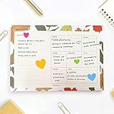 Wochenplaner Block (50Blatt), mini weekly planner 12.8 * 18.5cm,schreibtischunterlage papier mit To Do Liste, für lernplan, essensplaner woche Arbeitsplan (Hergeben aufkleber)