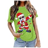 TTlove Damen Short Sleeve Tee Tops Weihnachten Bedruckt Kurzärmliges Atmungsaktives Blouse Laufshirt für Frauen ultraleichtes T-Shirt T