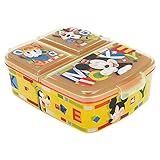 Stor Mickey Mouse - Disney | Brotdose mit 3 Fächern für Kinder - Kids Sandwich Box - Lunchbox - Brotbox B