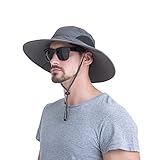 JNINTH Hut Herren Sommer Outdoor, Sonnenhut Männer UV Schutz, Fischerhut Unisex Faltbar Atmungsaktiv, Wanderhut Erwachsene Größe 60 Dunkel G