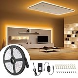 Jayol LED Strip Warmweiss 10M, 3000K LED Stripes Dimmbar 600 LEDs 2835 LED Band Lichtband Selbstklebend Superhell DIY Lichtband Leiste mit 12V Netzteil Warmweiß Stripes für Küche,Schrank,Party,Dek