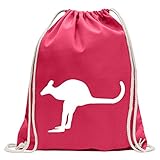 Kiwistar - Känguru Kangaroo Beuteltier Turnbeutel Fun Rucksack Sport Beutel Gymsack Baumwolle mit Ziehg