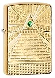 Zippo 49060 – Eye of Providence Design - Armor® High Polish Brass – Sturmfeuerzeug, nachfüllbar, in hochwertiger Geschenkbox , 5,8*3,8*1,2