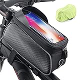 ORHOMELIFE Fahrrad Rahmentasche Handyhalterung Wasserdicht- Handy Fahrradtasche Handytasche Lenkertasche ​mit TPU Touchschirm & Regenfest Abdeckung für Smartphones unter 6,5 Zoll ideal zur Navig