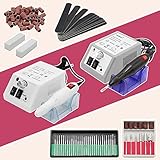 Sonnewelt Elektrische Nagelfräser,20000U/min Professionell Maniküre Pediküre Set Grau,für Acryl Nagel Entfernen,Einstellbarer Geschwindigkeit,für Nagelstudio DIY